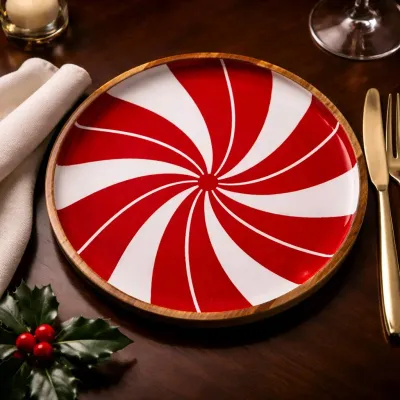 Candy Cane Platter 12in