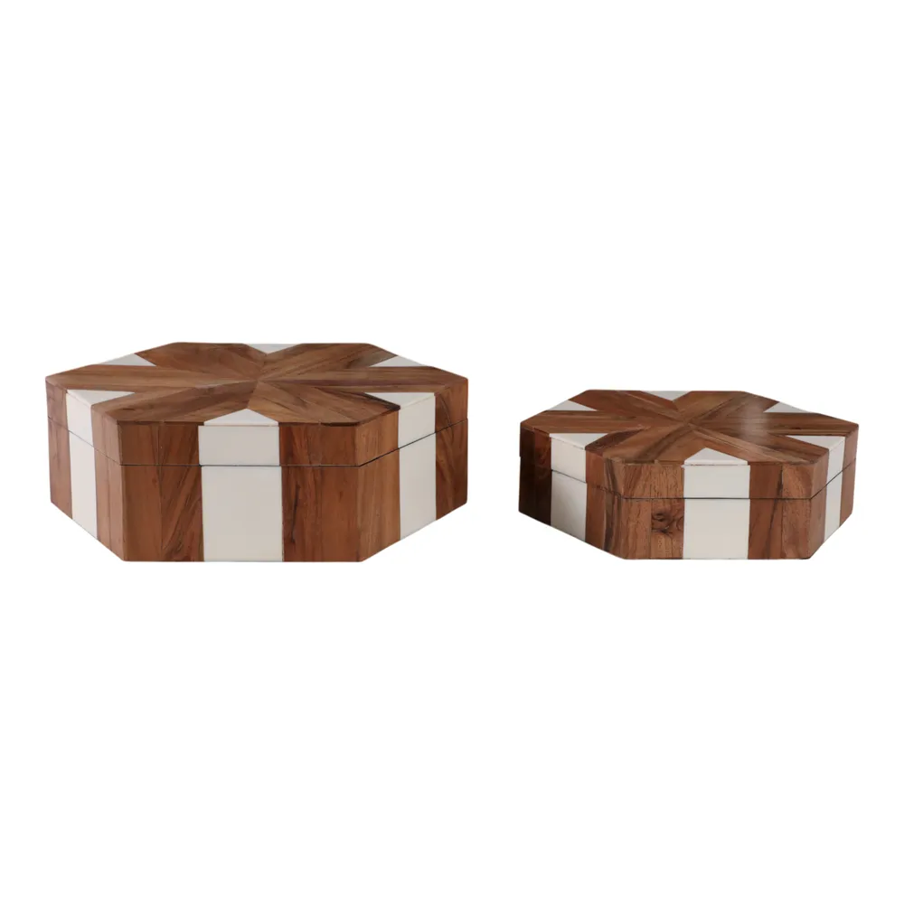 DEWEYCROSS SET OF 2 WHITE BOXES 4 (IN)