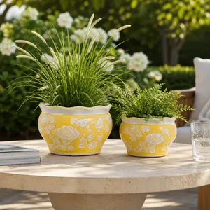 HENLEYDALE SET OF 2 YELLOW PLANTER 5 (IN) 11