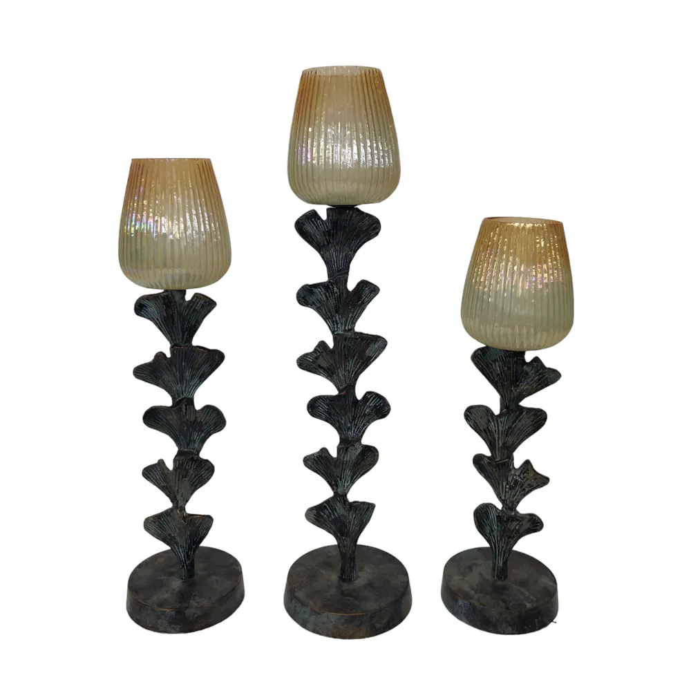WALTONPARK SET OF 3 GRAY CANDLE HOLDER 23 (IN)