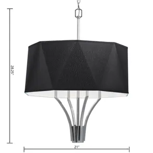 Diamond 21'' Wide 4-Light Chandelier - Polished Nickel 2