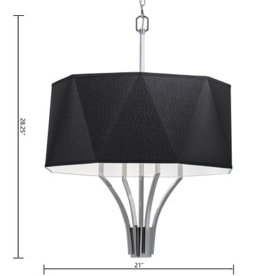 Diamond 21″ Wide 4-Light Chandelier - Polished Nickel