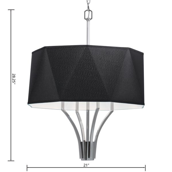 Diamond 21'' Wide 4-Light Chandelier - Polished Nickel