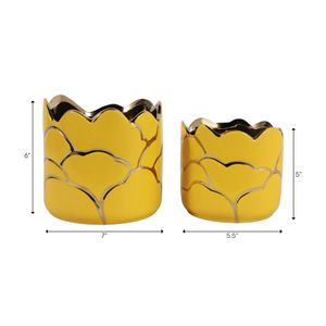 BRIGHTONROSE SET OF 2 YELLOW PLANTER 7 (IN) 10