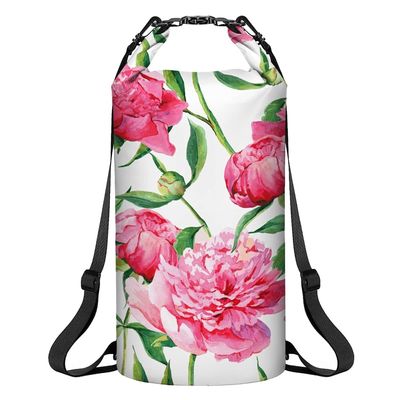 10L WATERPROOF DRY BAG WITH DETACHABLE STRAP - WATERCOLOR HIBISCUS