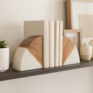 HAMPTONWICK SET OF 2 WHITE BOOKENDS 5 (IN) 9