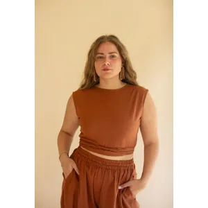 Convertible Wrap Blouse / Cinnamon 2