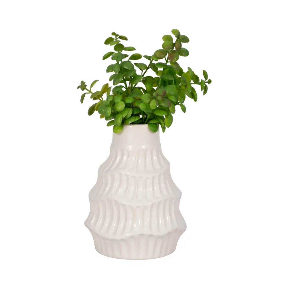 WELDONBEACH WHITE VASE 6 (IN)