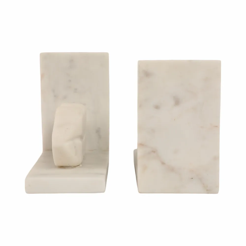 SUTTONTON SET OF 2 WHITE BOOKENDS 5 (IN)