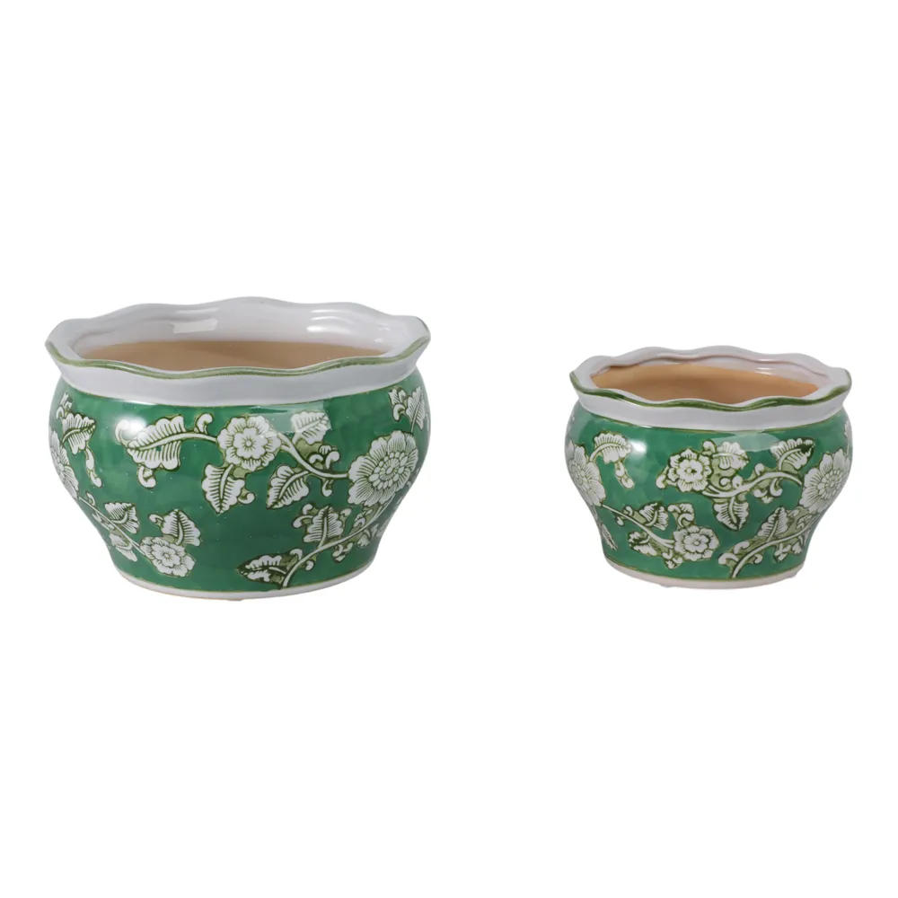 WATSONCLIFF SET OF 2 GREEN PLANTER 5 (IN)
