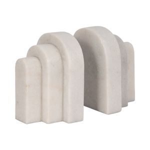 COOPERMOOR SET OF 2 WHITE BOOKENDS 6 (IN) 4