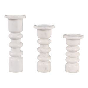 STONERIDGE SET OF 3 WHITE CANDLESTICK 12 (IN) 4