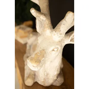 Antique White Faux Concrete Deer 4
