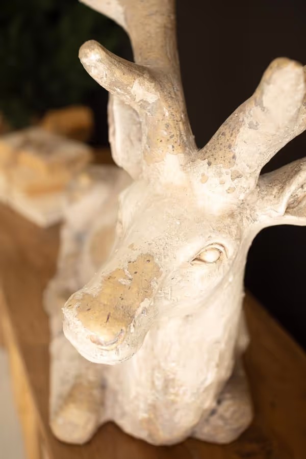 Antique White Faux Concrete Deer