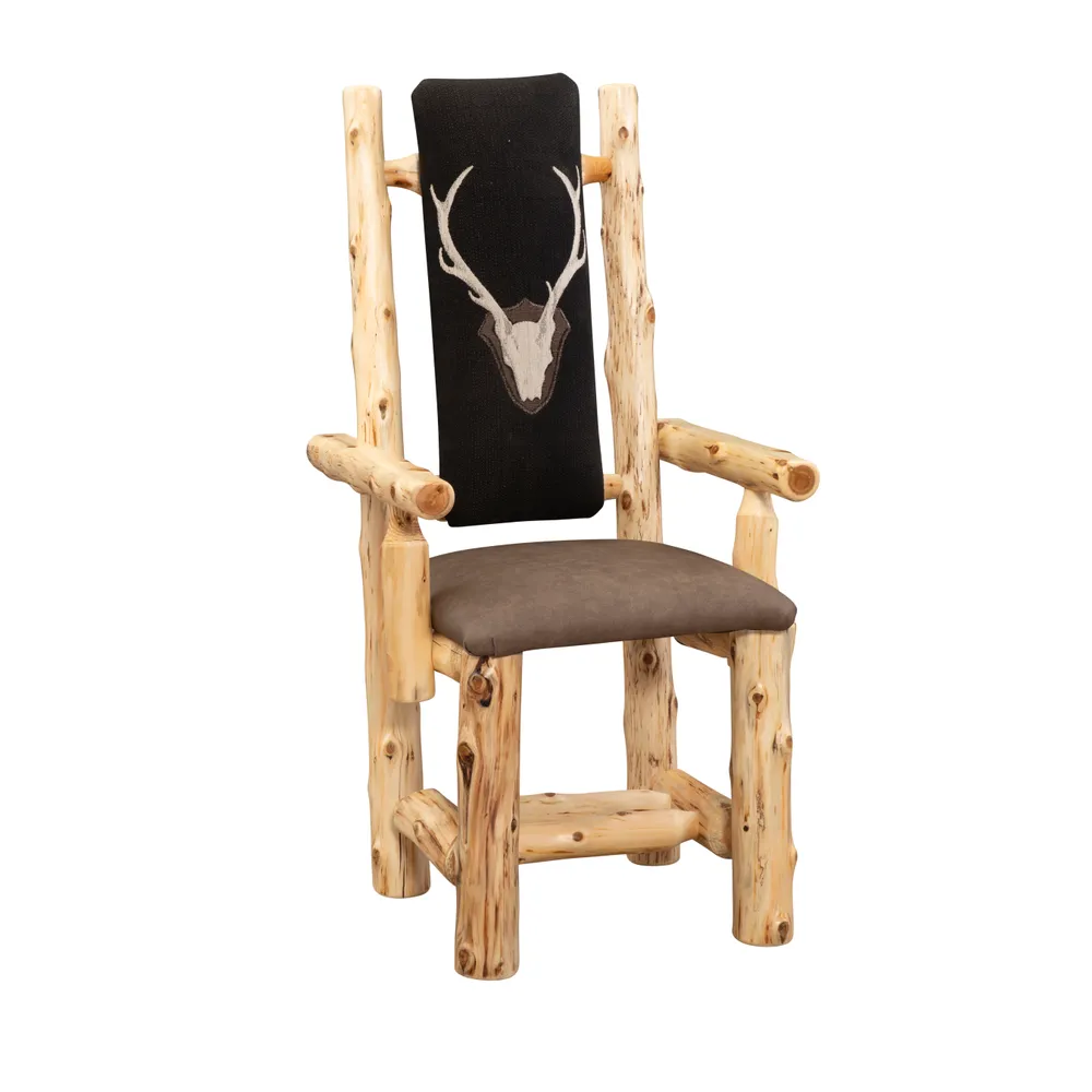 Cedar High Back Upholstered Arm Chair - Coffee - Customer's Own Material