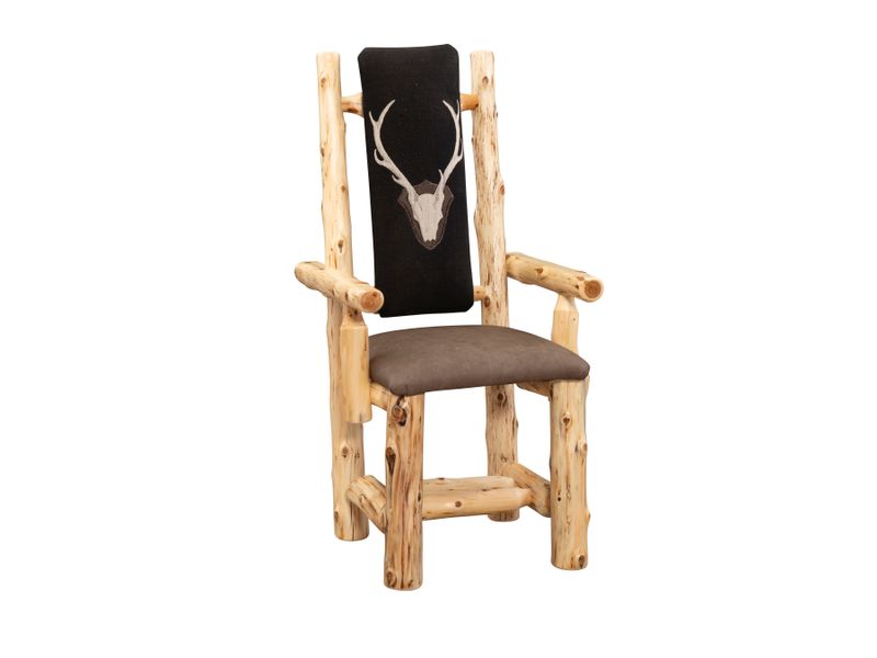 Cedar High Back Upholstered Arm Chair - Coffee - Customer's Own Material 2