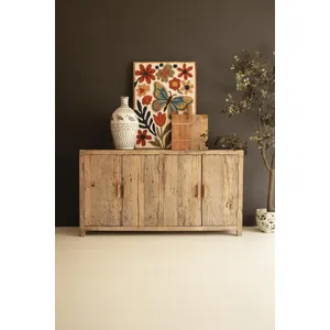 Reclaimed Wood Four Door Sideboard 1
