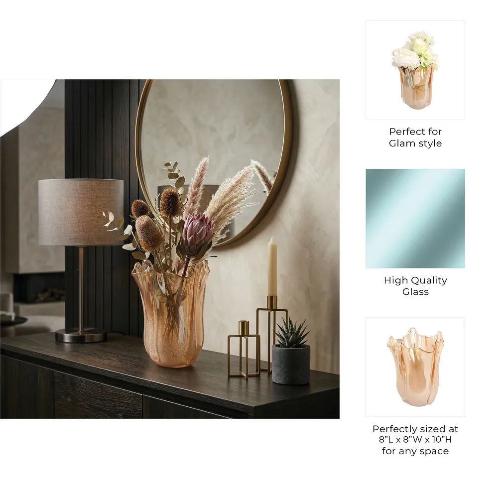 DAXTONROSE TAN GLASS VASE 10 (IN)