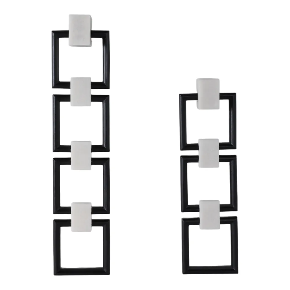 RHEAVIEW SET OF 2 BLACK WALL SCULPTURES 32 (IN)