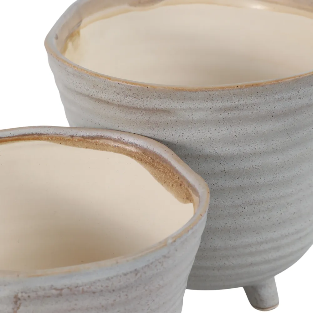 REXDALE SET OF 2 IVORY PLANTER 6 (IN)