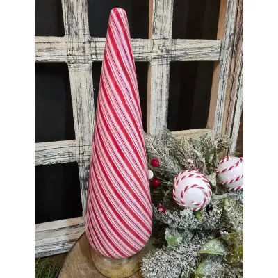 Lg Candy Striped Cone Tree 10x3x3in