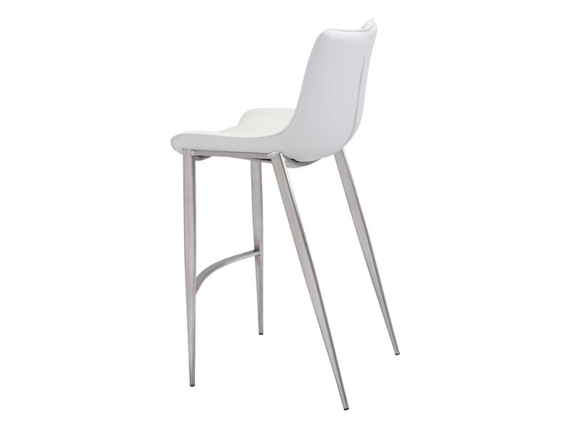 Magnus Barstool White & Silver 6