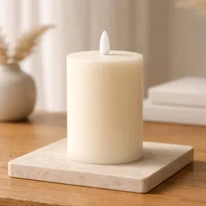 Cream Drip Timered Realistic Flame LED Candle 3x5in C Batts 1