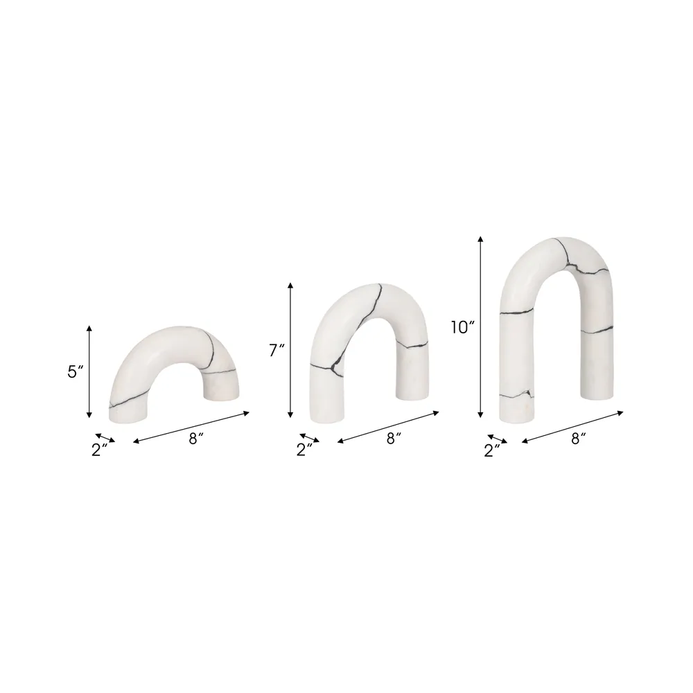 SYLVANOAK SET OF 3 WHITE DECOR 10 (IN)