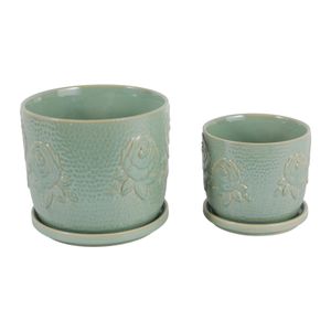 HOBARTGATE SET OF 2 GREEN PLANTER 7 (IN) 5