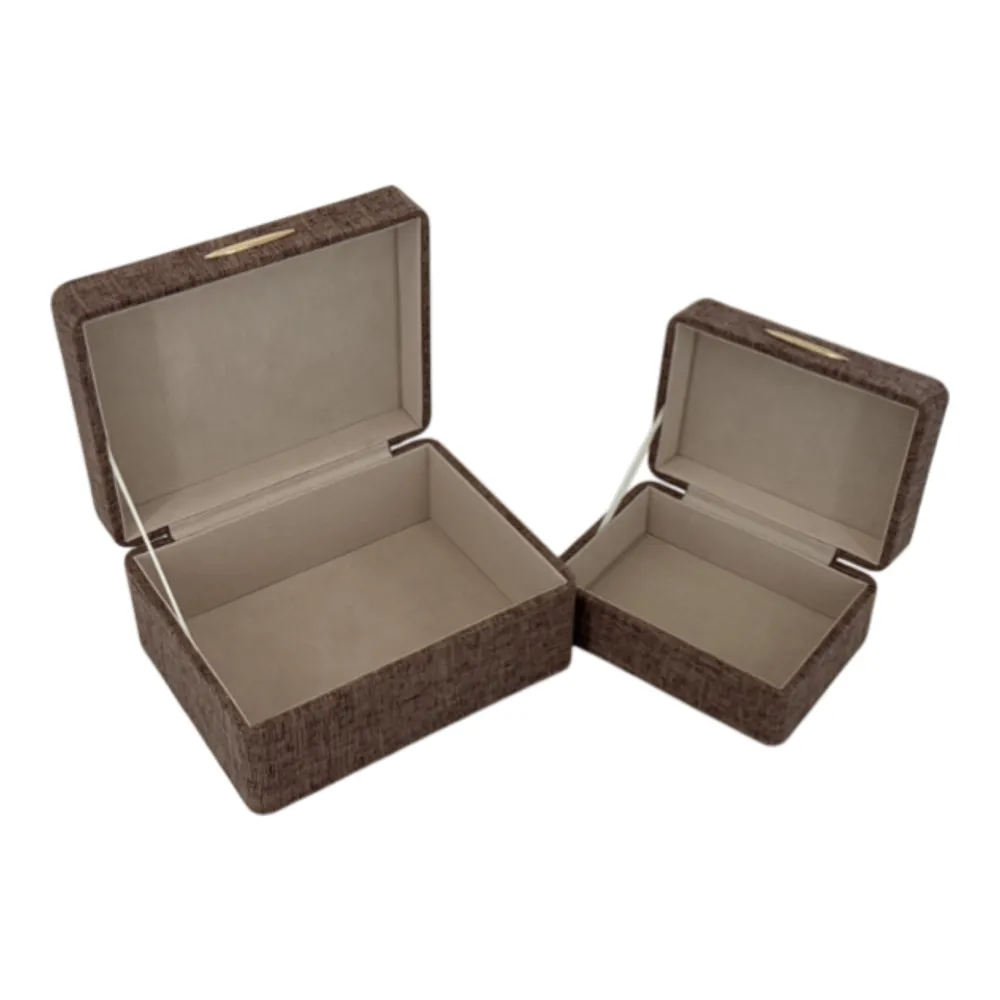 EVERTONPORT SET OF 2 BROWN BOXES 4 (IN)