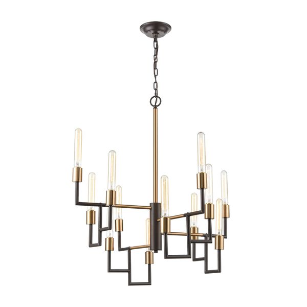 Congruency 29'' Wide 12-Light Chandelier - Oil Rubbed Bronze