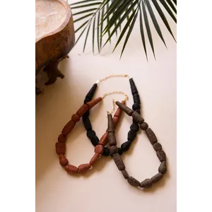 Set of 3 Raffia Necklaces 1