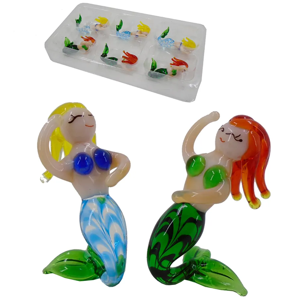 6PC MINI GLASS MERMAID ASSORTED