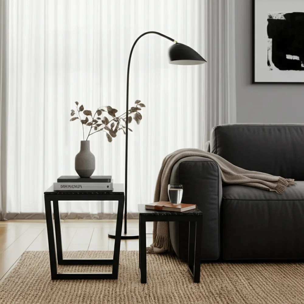 DRAKECLIFF SET OF 2 BLACK TABLE 23 (IN)