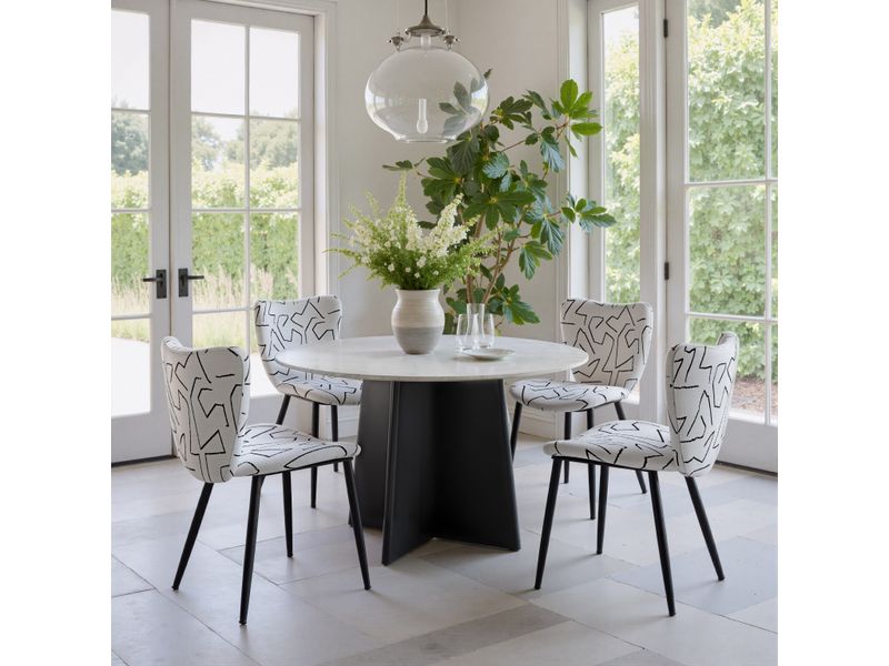 Strela Dining Table White & Black 7