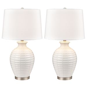 Junia 28'' High 1-Light Table Lamp - Set of 2 White 1