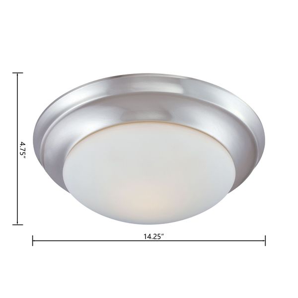 Fluor 14.25'' Wide 2-Light Flush Mount - Brushed Nickel