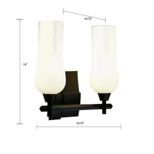 Fleur 14.75'' Wide 2-Light Vanity Light - Matte Black 2