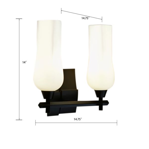 Fleur 14.75'' Wide 2-Light Vanity Light - Matte Black