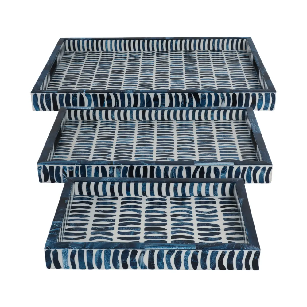 MASONTON SET OF 3 BLUE TRAY 2 (IN)