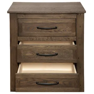 Heritage Oak XL Three Drawer Nightstand 5