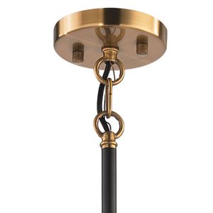 Boudreaux 28'' Wide 6-Light Chandelier - Matte Black with Antique Gold 4