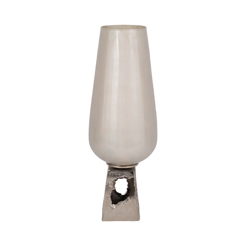 GRANTHAMLEY WHITE GLASS VASE 19 (IN)