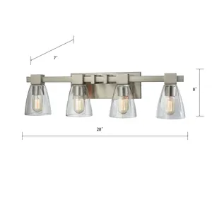 Ensley 28'' Wide 4-Light Vanity Light - Satin Nickel 2