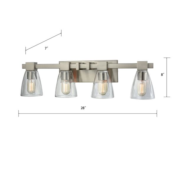 Ensley 28'' Wide 4-Light Vanity Light - Satin Nickel