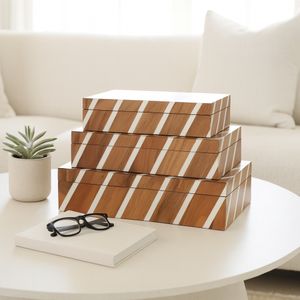 HARVEYWELL SET OF 3 BROWN BOXES 4 (IN) 2