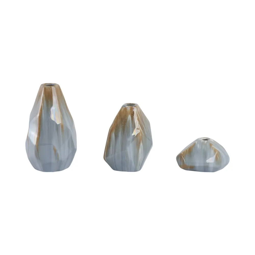 PAXTONWORTH SET OF 3 BROWN VASES 9 (IN)