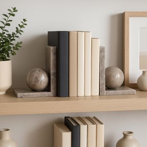 TESSOAK SET OF 2 TAN BOOKENDS 7 (IN) 10