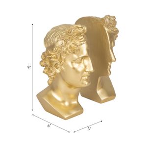 BRAXTONPORT SET OF 2 GOLD BOOKENDS 9 (IN) 9