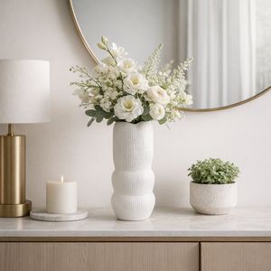 REGANWIND WHITE VASE 12 (IN) 12